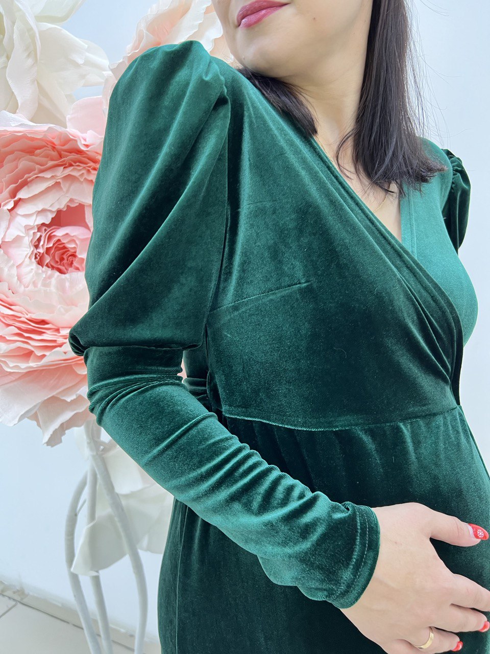 Велюровое платье для беременных и кормящих мам