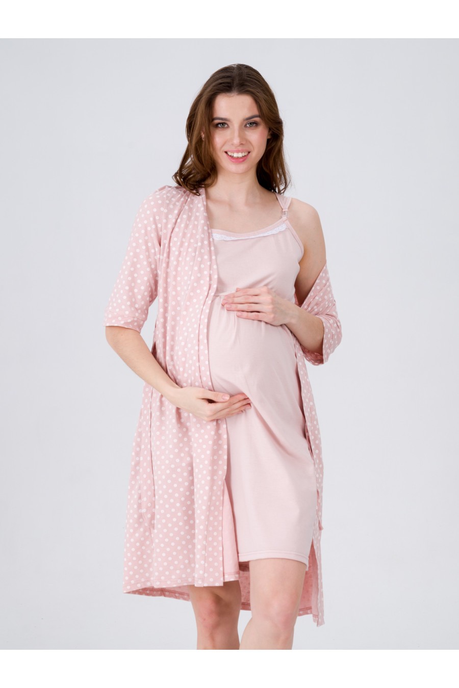 Комплект халат-сорочка для беременных и кормящих мам