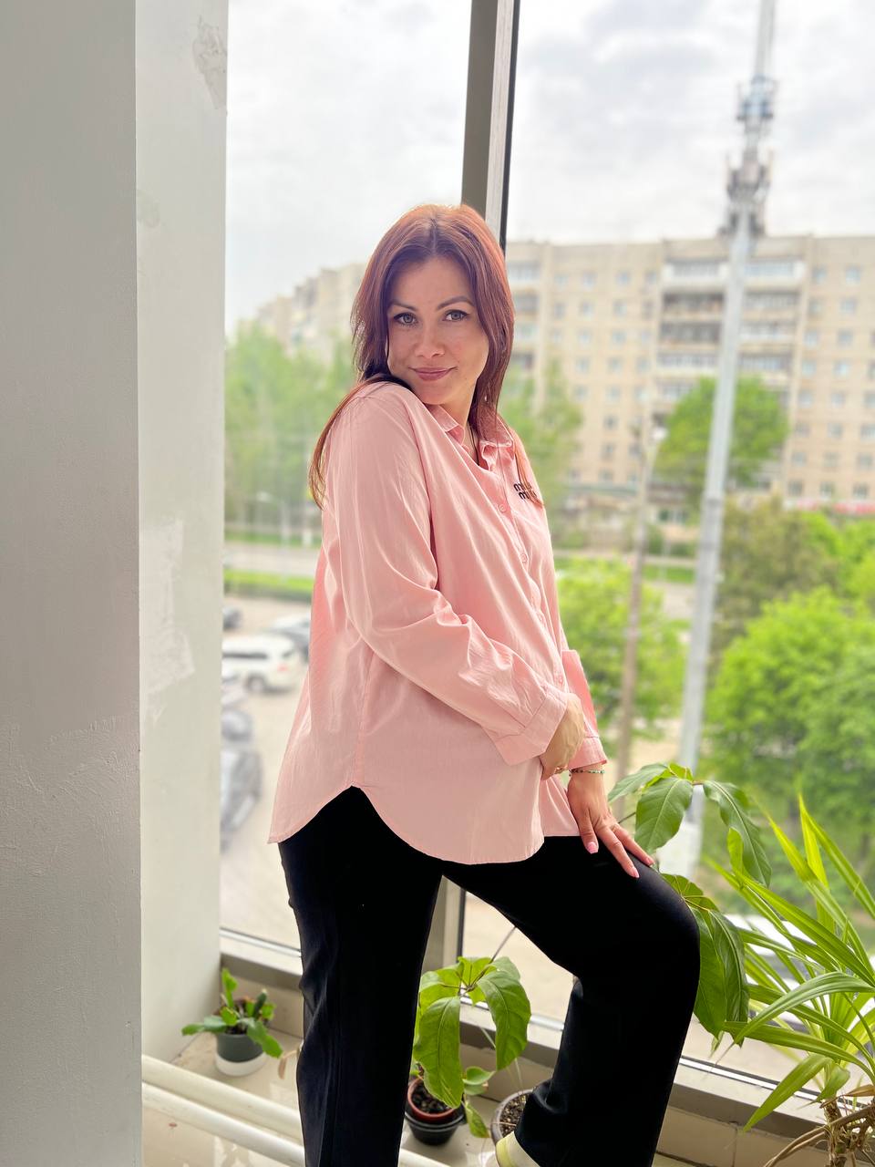 Рубашка хлопковая для мам